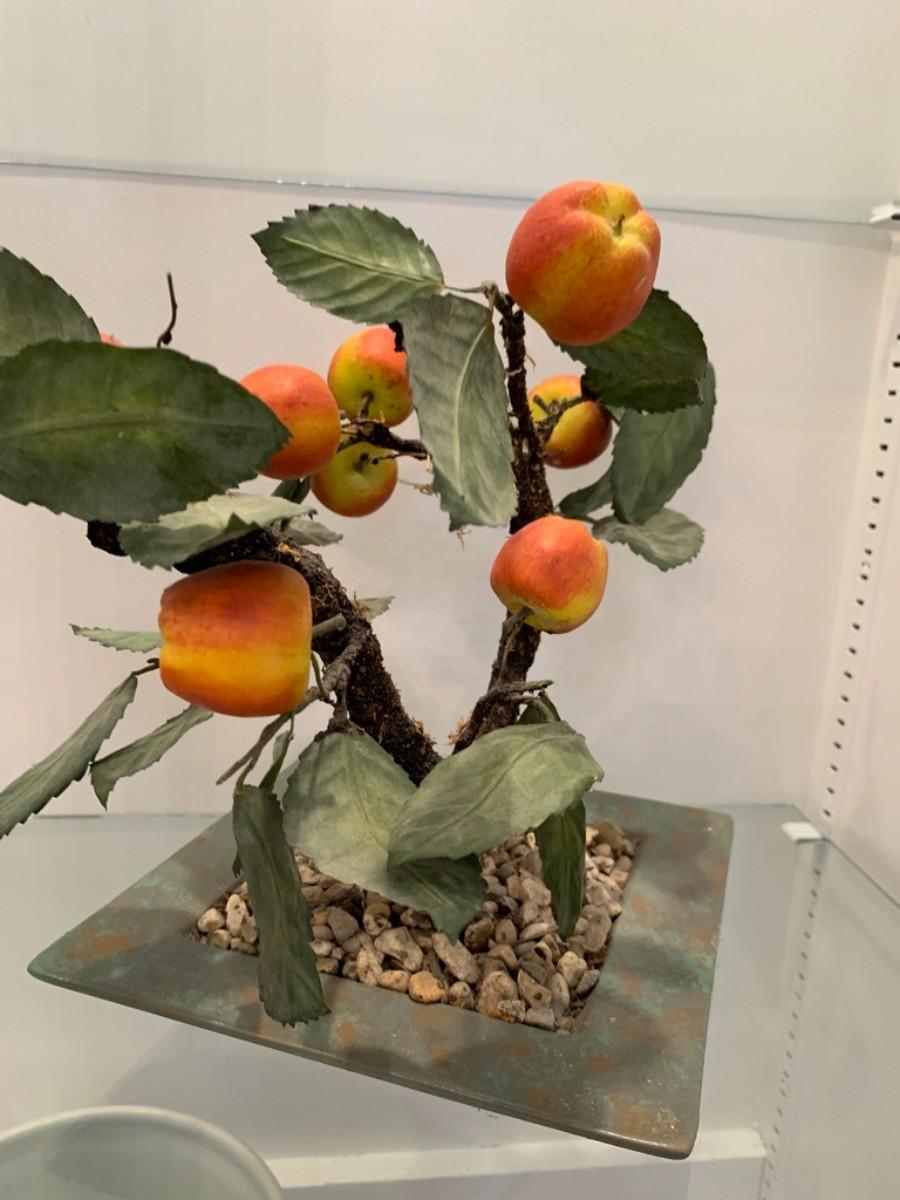 Japanese Artificial Bonsai Apple Tree 7 inches tall