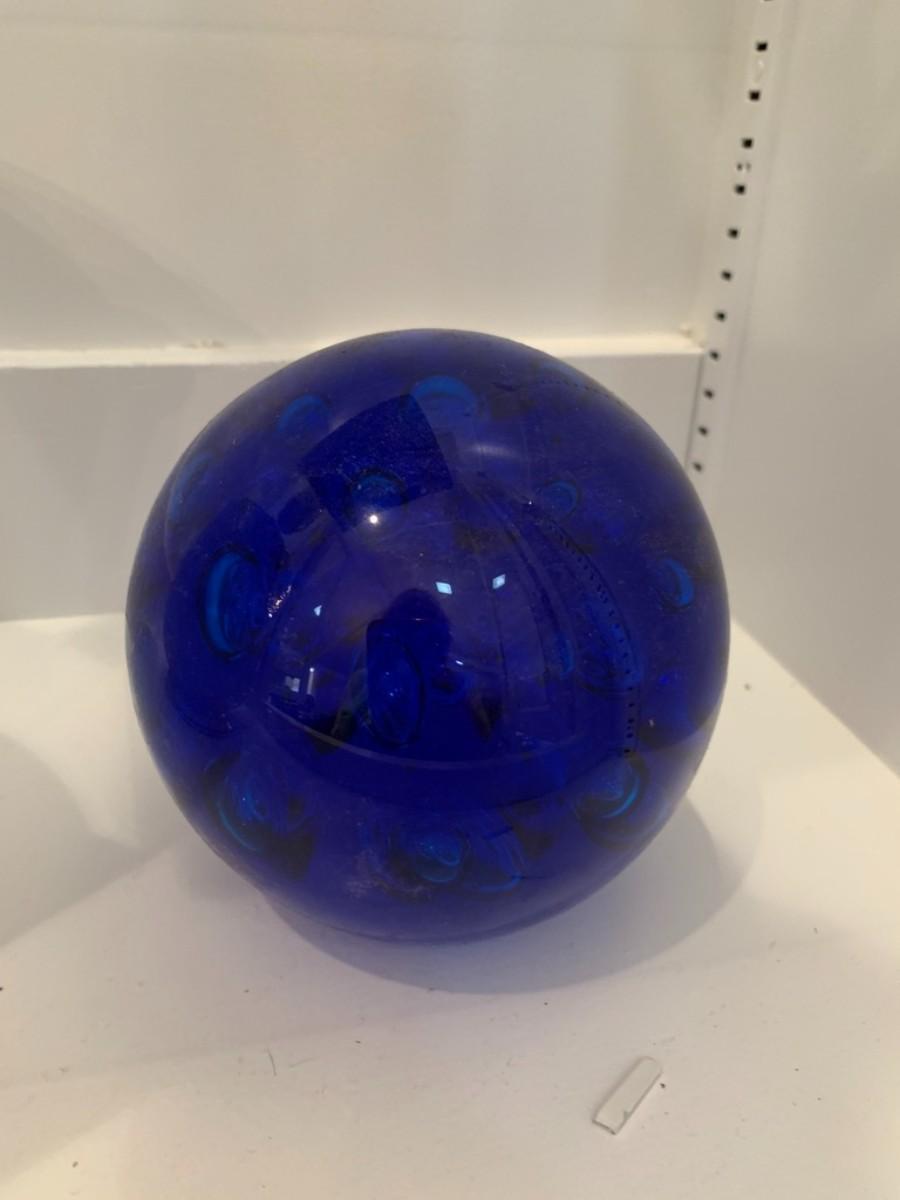 Solid Glass Sphere Blue 4 inches across