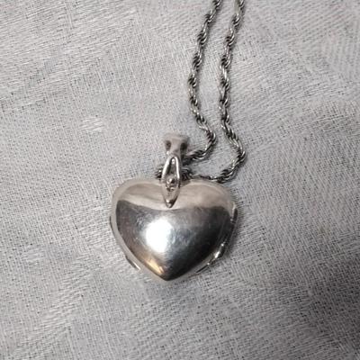 Stunning Vintage Marcasite Locket 24" 925 Necklace