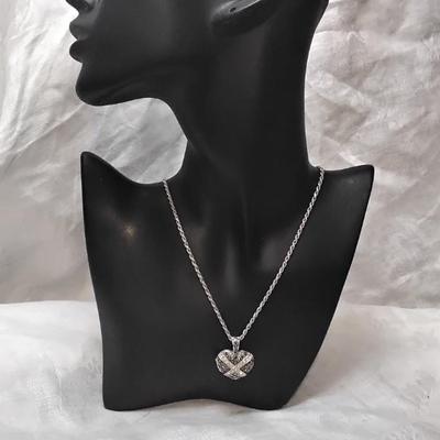 Stunning Vintage Marcasite Locket 24" 925 Necklace