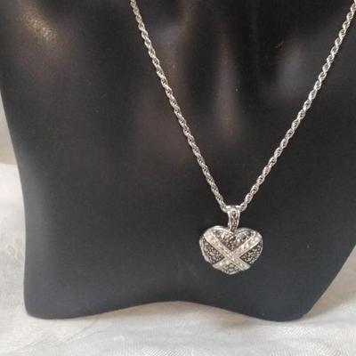 Stunning Vintage Marcasite Locket 24" 925 Necklace