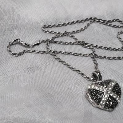 Stunning Vintage Marcasite Locket 24" 925 Necklace