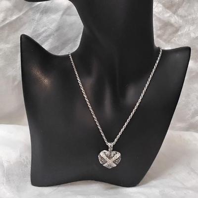 Stunning Vintage Marcasite Locket 24" 925 Necklace