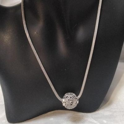 Stunning Marcasite Slider 16"  Adjustable Solid Mesh 925 Necklace