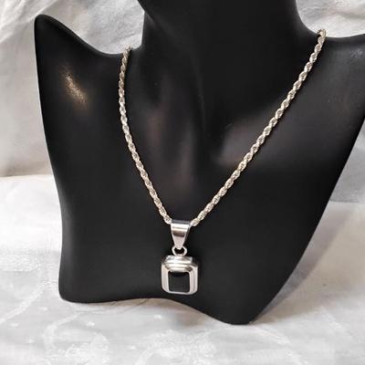 Classic Vintage Onyx 19" Italian Rope 925 Necklace