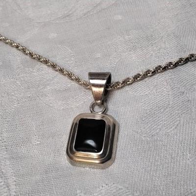 Classic Vintage Onyx 19" Italian Rope 925 Necklace