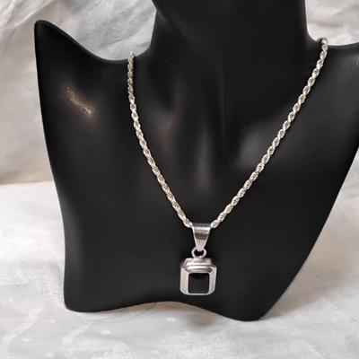 Classic Vintage Onyx 19" Italian Rope 925 Necklace