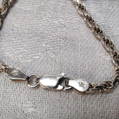 Classic Vintage Onyx 19" Italian Rope 925 Necklace