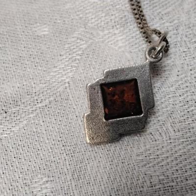 Beautiful Baltic Amber 16" 925 Necklace