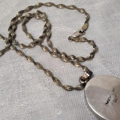 Beautiful Vintage Real Flower 19" 925 Mexico Necklace