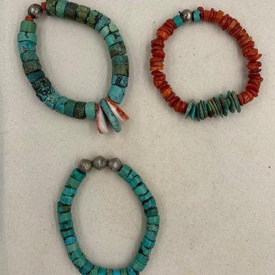 3 turquoise bracelets