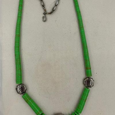 Green stone necklace