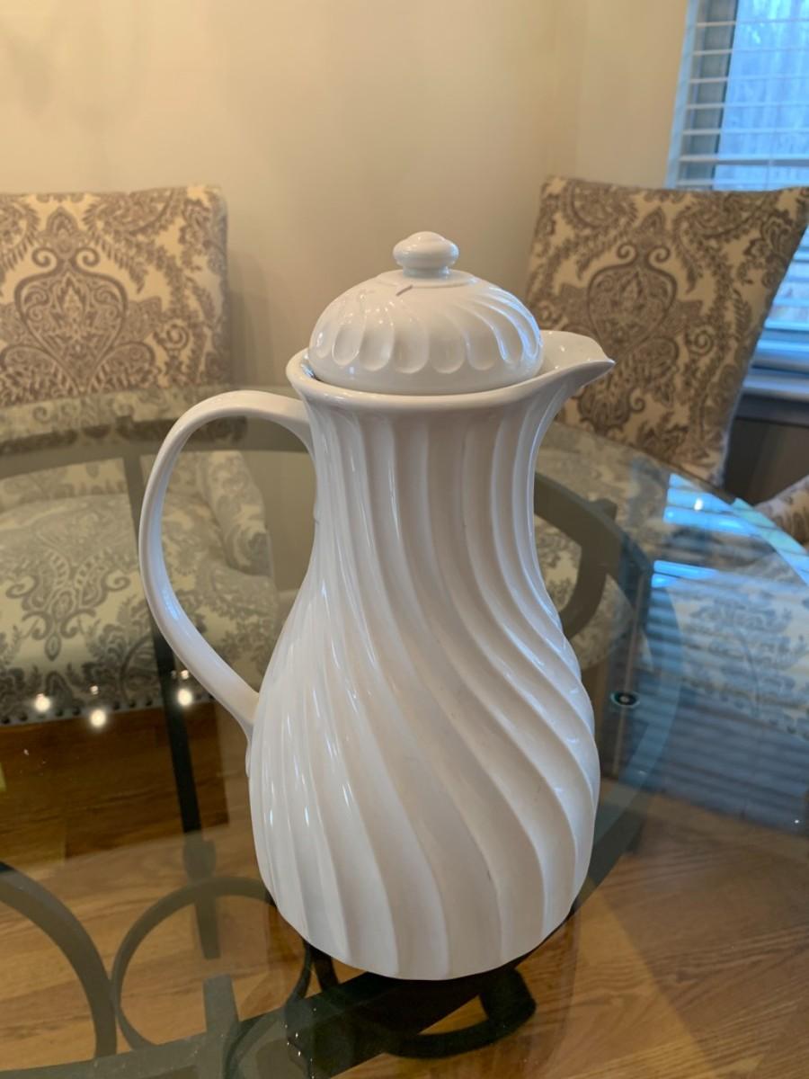 Thermos Lidded Pitcher White 11 inches tall