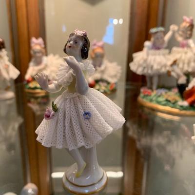 Dresden Porcelain Dancing Girl Figurine about 4 inches tall