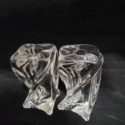 Pair Of Cristal Candle Holders