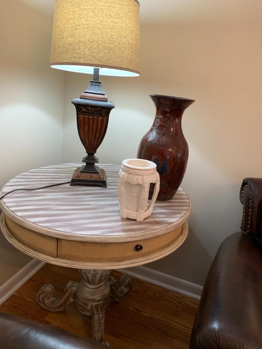 Beautiful Side Table with Drawer about three feet across