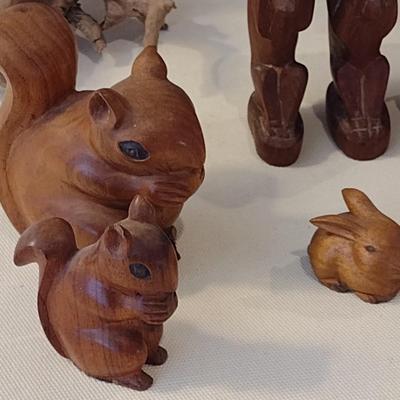 Collection of Wood Carved Animals Most Signed by Artist