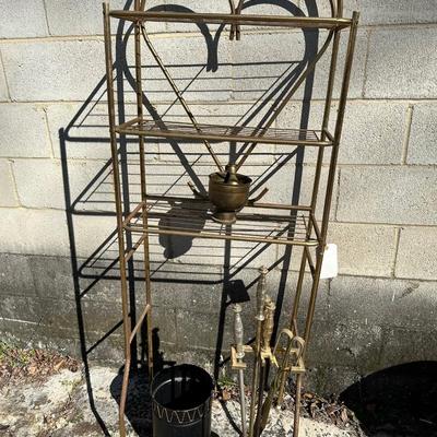 Brass over toilet organizer shelf lot
