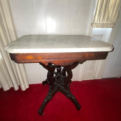 Antique East Lake Marble Top Table