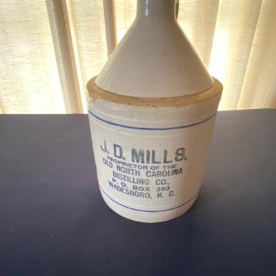 J. D. Mills Distilling Co. Stoneware Jug