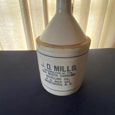 J. D. Mills Distilling Co. Stoneware Jug