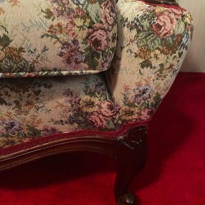 Floral Upholstered Vintage Sofa