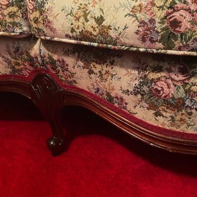 Floral Upholstered Vintage Sofa