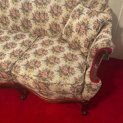 Floral Upholstered Vintage Sofa
