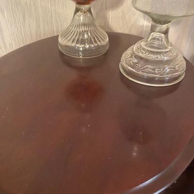 Oil Lamp, Queen Anne Table Lot