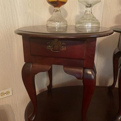 Oil Lamp, Queen Anne Table Lot