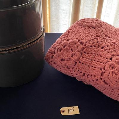 Vintage Afghan, Hat Box Lot