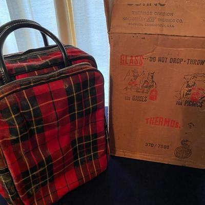 Vintage Thermos Picnic Bag
