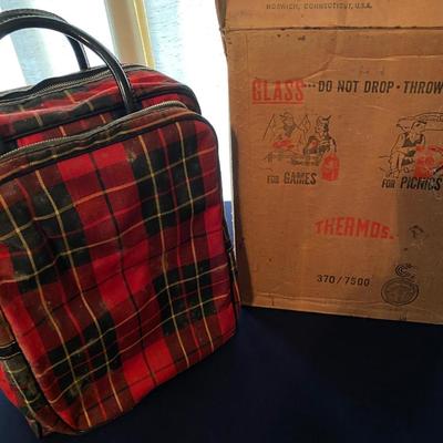 Vintage Thermos Picnic Bag