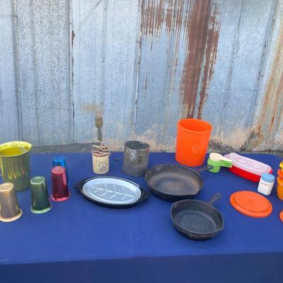 Tupperware, Cast Iron and Vintage Collectible Lot