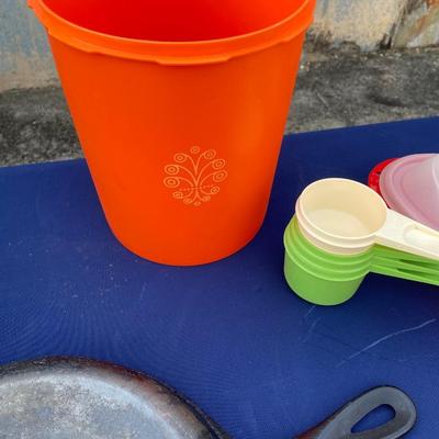 Tupperware, Cast Iron and Vintage Collectible Lot