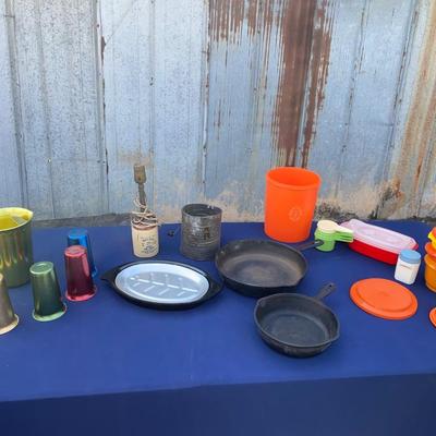 Tupperware, Cast Iron and Vintage Collectible Lot