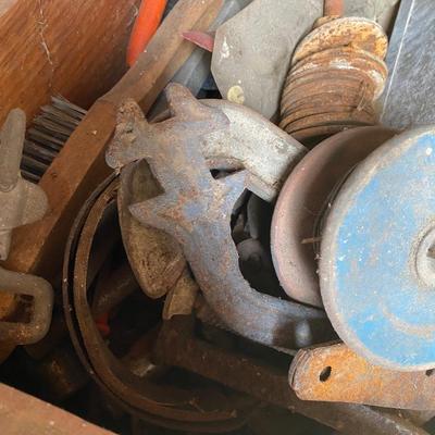Vintage Grinding wheel, tool lot