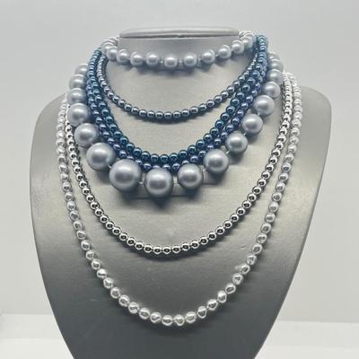 LOT 3: Six Assorted Length Bead Necklaces