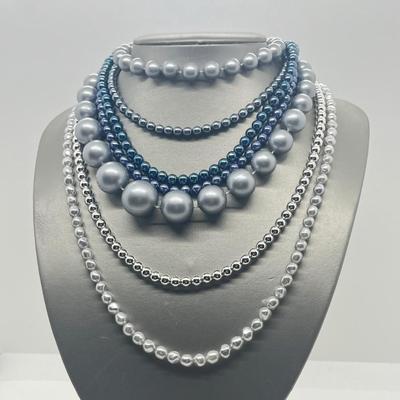 LOT 3: Six Assorted Length Bead Necklaces