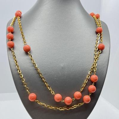 LOT 5: Four different color Bead and Chain Costume Necklaces
