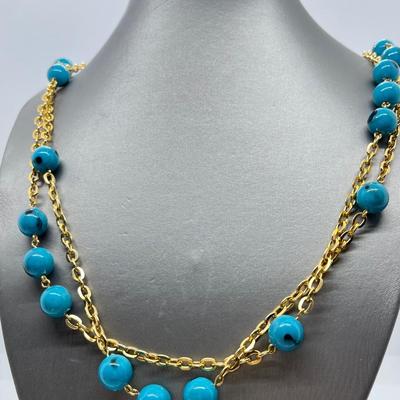 LOT 5: Four different color Bead and Chain Costume Necklaces