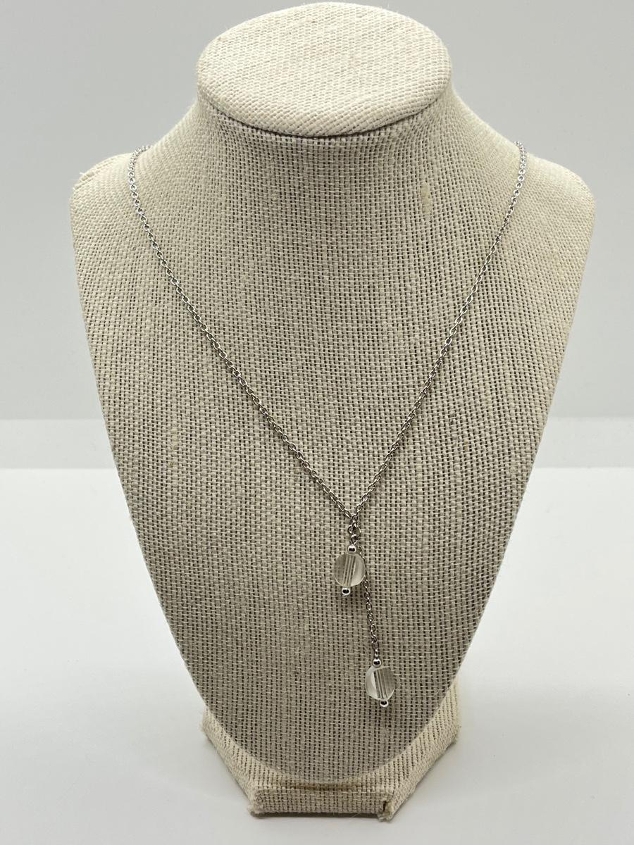 LOT 78 Big Bold Lightweight Silvertone 35" Chain and Thin 27" Open