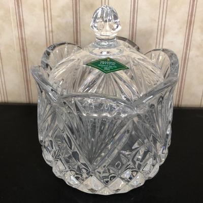 LOT 5M: Crown Dorset Floral Teapot, Shannon Crystal 'Scalloped Pineapple' Covered Candy Dish & More