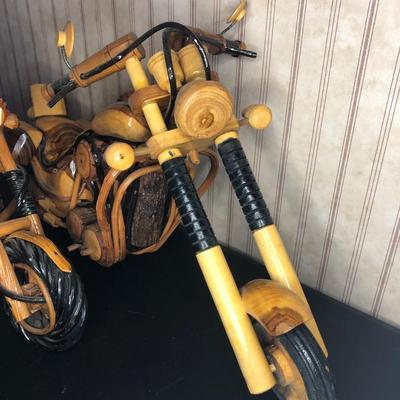 LOT 6M: Wooden Motorcycle Sculptures
