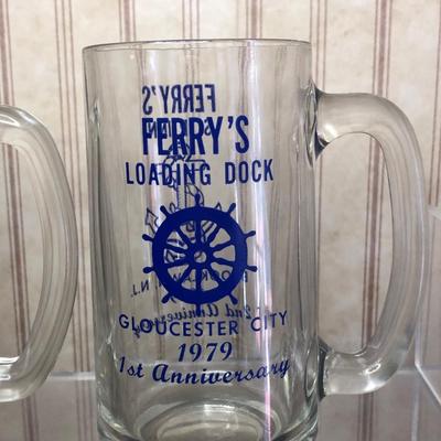 LOT 8M: Local New Jersey Glass Mugs:  Gloucester City Fire Dept. 90th Anniversary 1968, Wenonah Fire Co. July 4, 1981 & Others