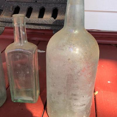 LOT 15M: Potbelly Stove & Vintage Glass Bottles