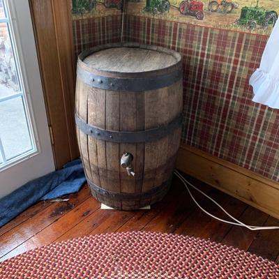 LOT 31R:  Antique Wooden Barrel w/ Primitive Antique Barrel Tap