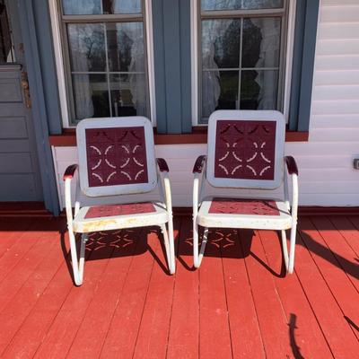 LOT 34R:  Vintage Antique Metal Lawn Chairs