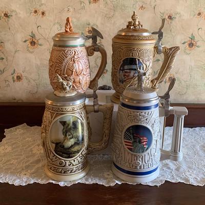 LOT 40R: Collectible Avon Steins w/Original Boxes:  America The Beautiful & Others