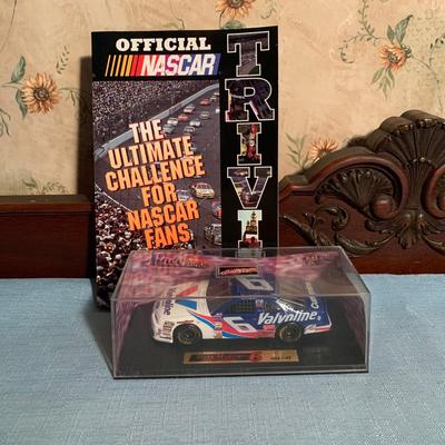 LOT 46R: Nascar Collectibles: Mugs, Mini Bobble Heads, Mark Martin Framed Card, Nascar Trivia Book & More